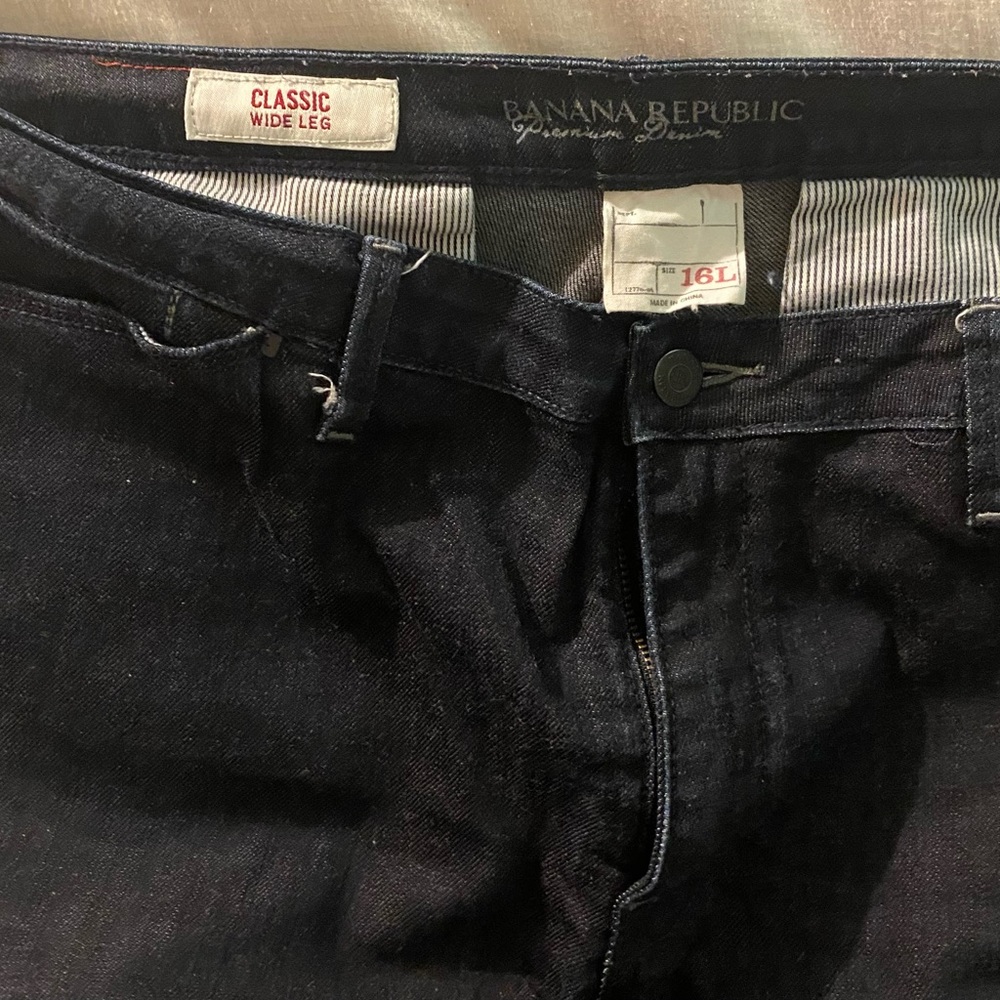 Vintage Banana Republic Dark Wash Cuffed Denim Trousers